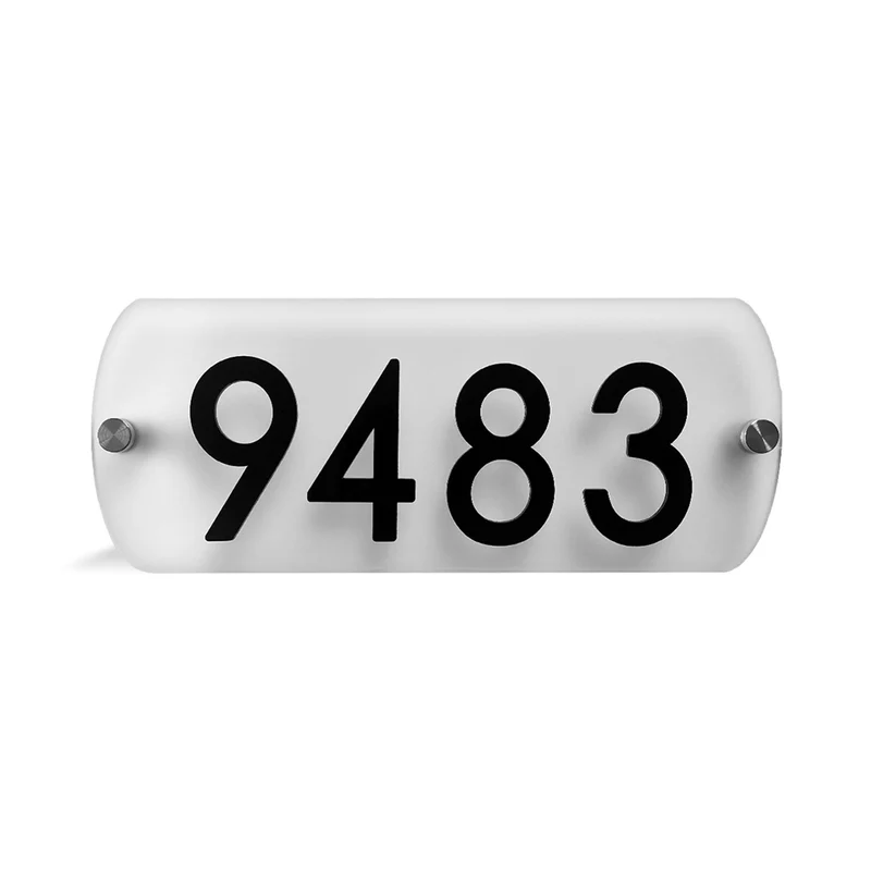 Plaque d'adresse en plexiglas givré, 15''