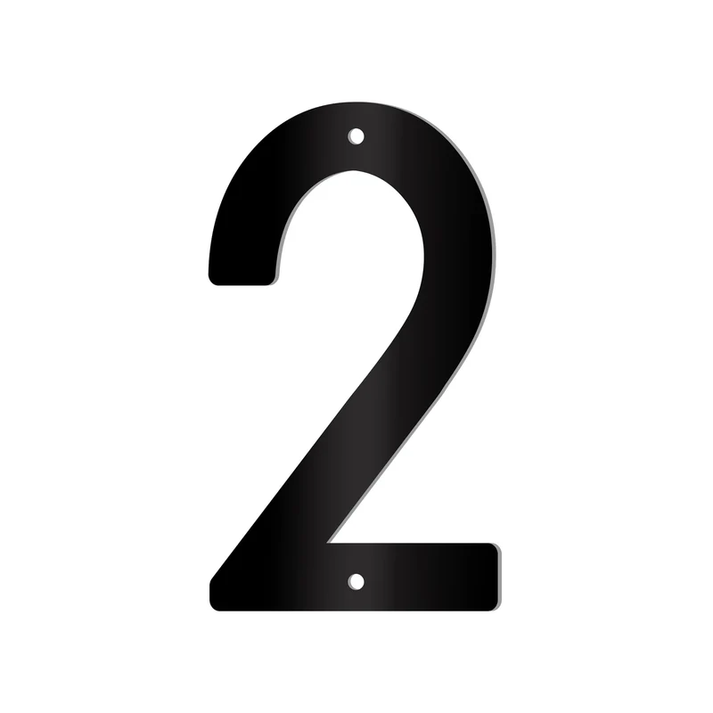 Chiffre percé de 5’’ en plexiglas, #2 (noir)