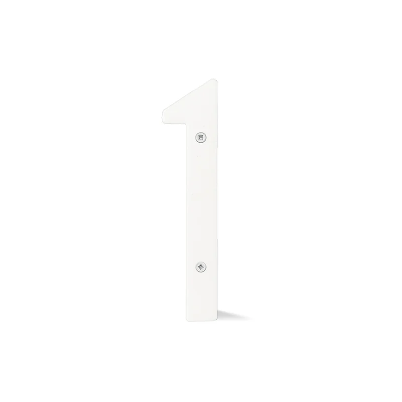 Chiffre percé de 5’’ en plexiglas, #1 (blanc)