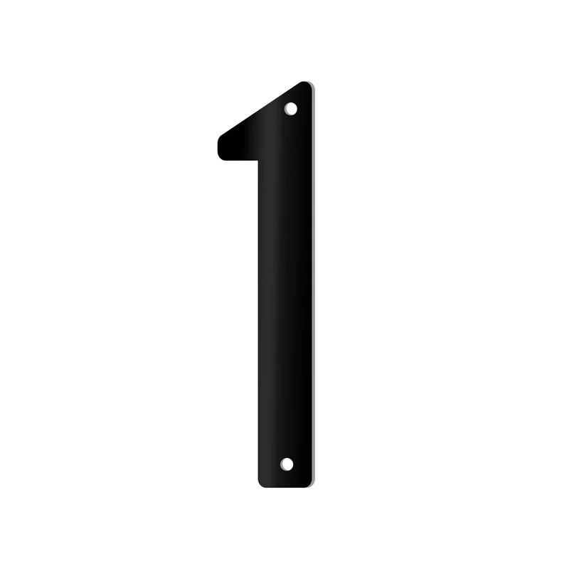 Chiffre percé de 5’’ en plexiglas, #1 (noir)