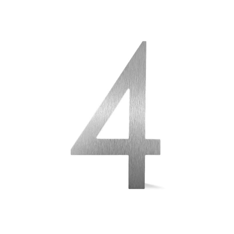 Chiffre flottant 3D de 9'' en alumipanel, #4 (aluminium)