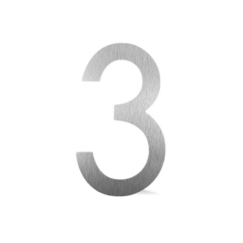 Chiffre flottant 3D de 9'' en alumipanel, #3 (aluminium)