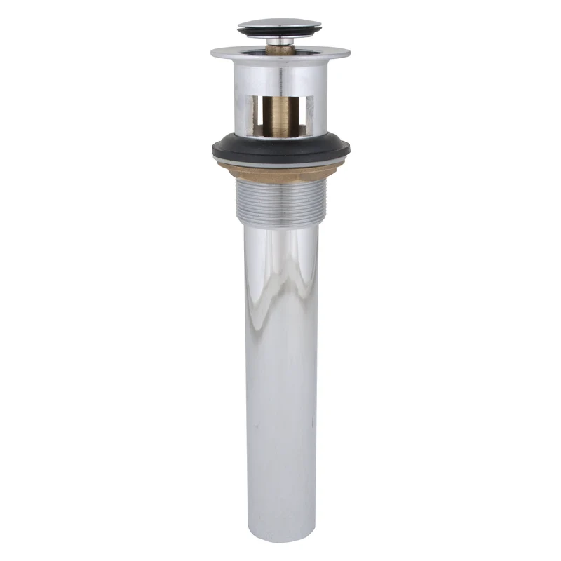 Bonde escamotable pour lavabo avec trop-plein, 1-1/4" x 8" (chrome)