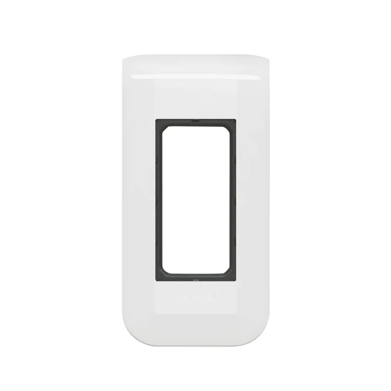 Plaque de finition + support pour 1 module - Mosaic - blanc - Legrand