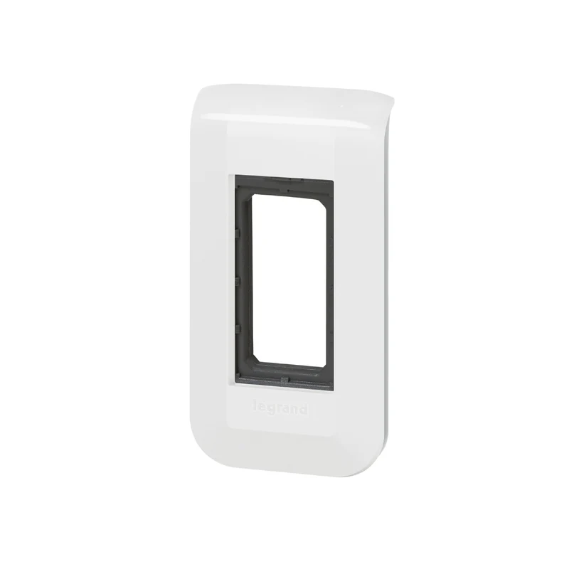 Plaque de finition + support pour 1 module - Mosaic - blanc - Legrand