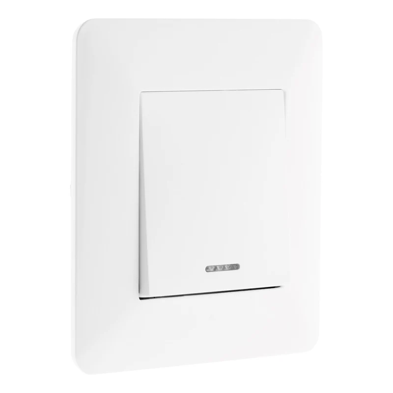 Bouton poussoir à voyant 10A - blanc - Artezo - Zenitech