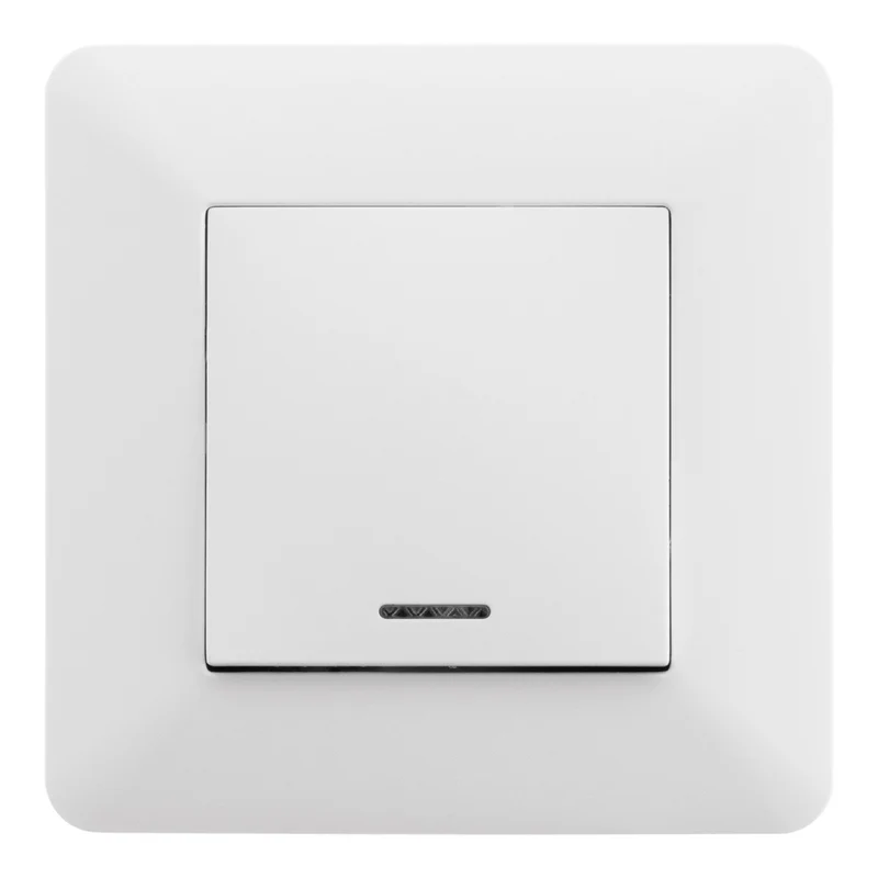 Bouton poussoir à voyant 10A - blanc - Artezo - Zenitech