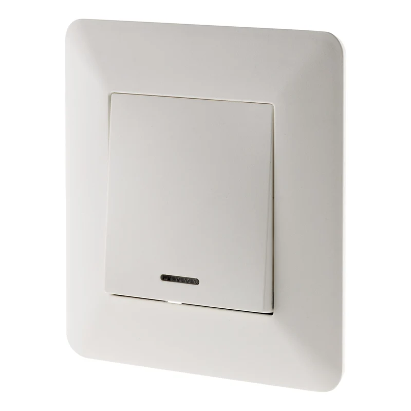 Bouton poussoir à voyant 10A - blanc - Artezo - Zenitech
