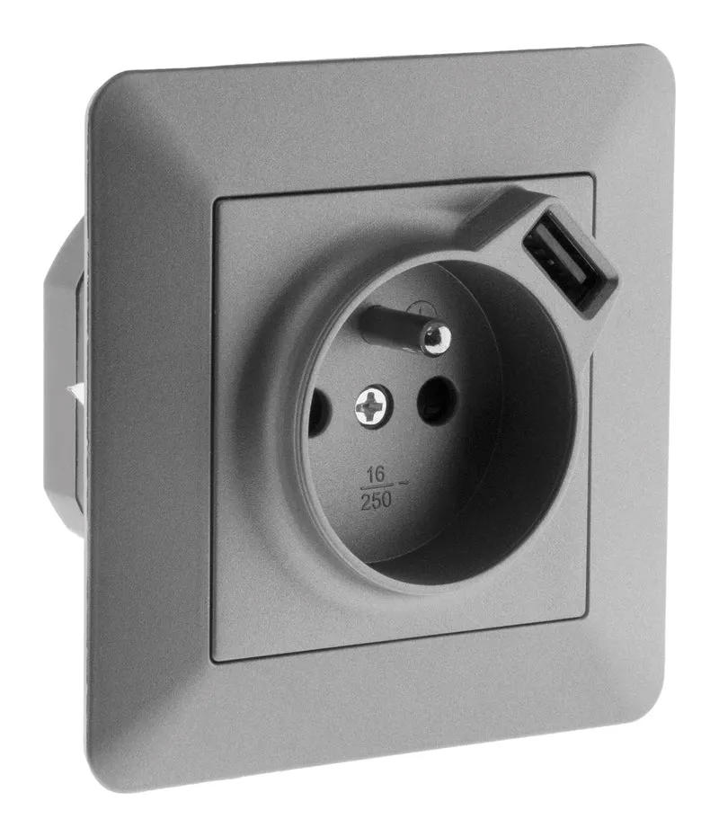 Prise 2P+T + USB 2,4A Artezo - Zenitech