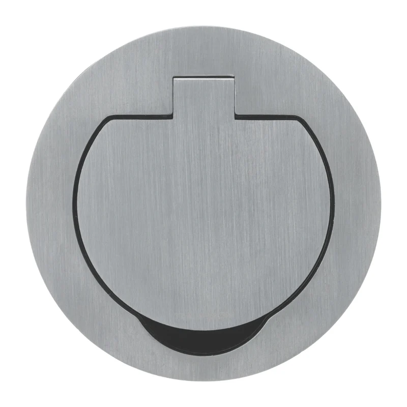 Prise de sol étanche ronde Initiale 16A - 2P+T IP55 - Métal Brossé - Protec