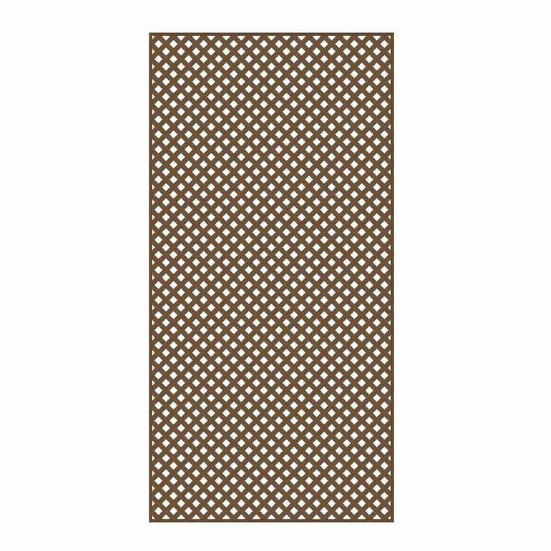 Treillis d'intimité en PVC à motif de losanges, 4' x 8' (noyer brésilien)