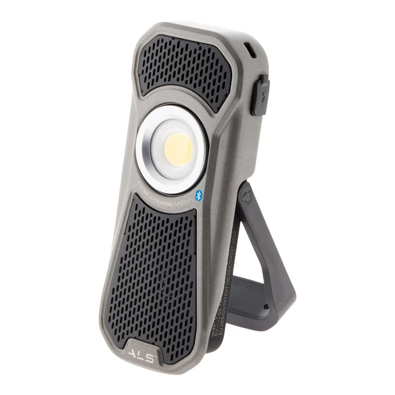Projecteur audio IP65 600lm portative et rechargeable - Scangrip