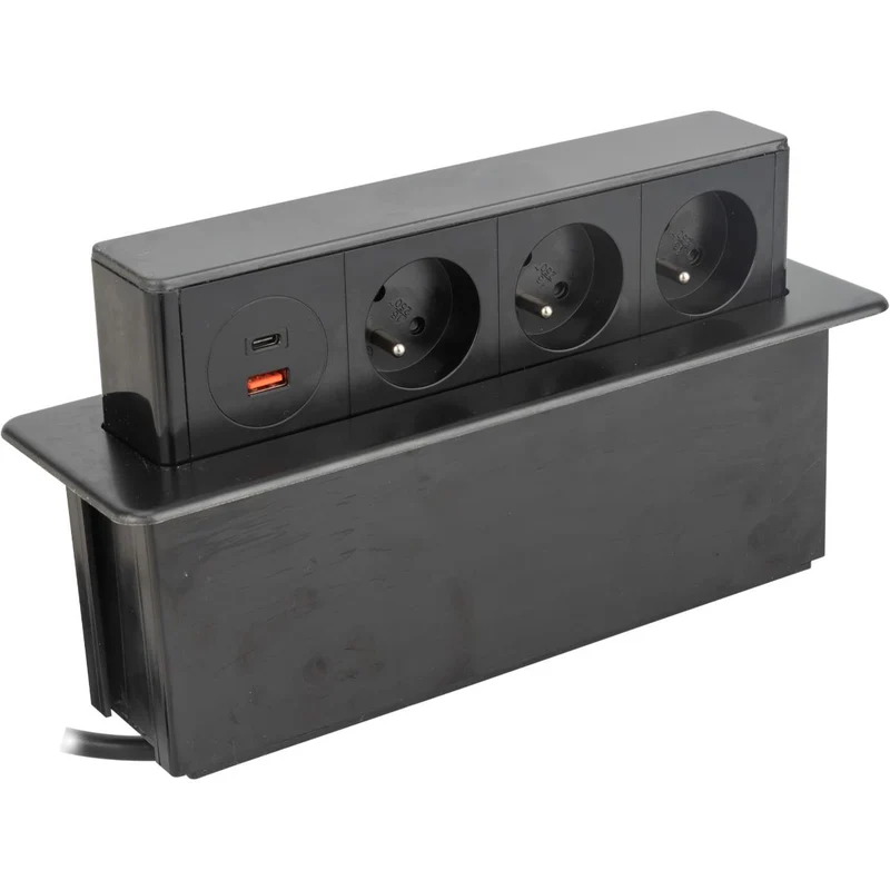 Multiprise encastrable 2/3 prises + 2USB - Otio