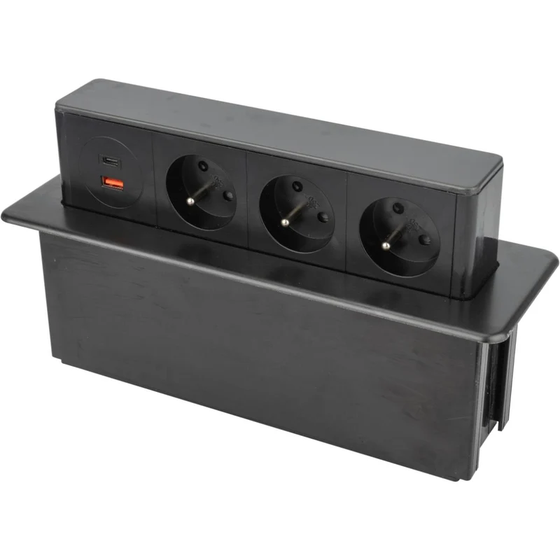 Multiprise encastrable 2/3 prises + 2USB - Otio