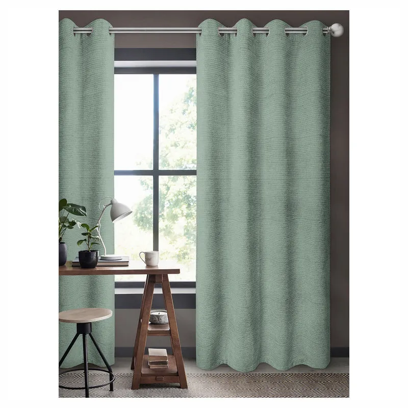 Rideau de luxe tissé à effet velours chenille, vert clair