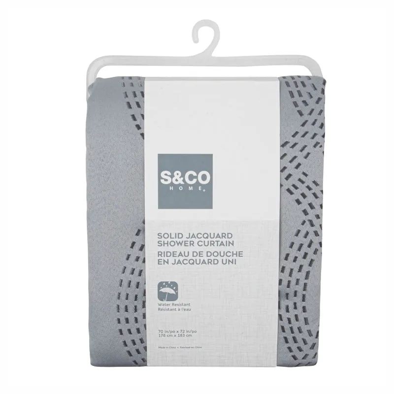 Rideau de douche en Jacqard gris pâle, 70" x 72"