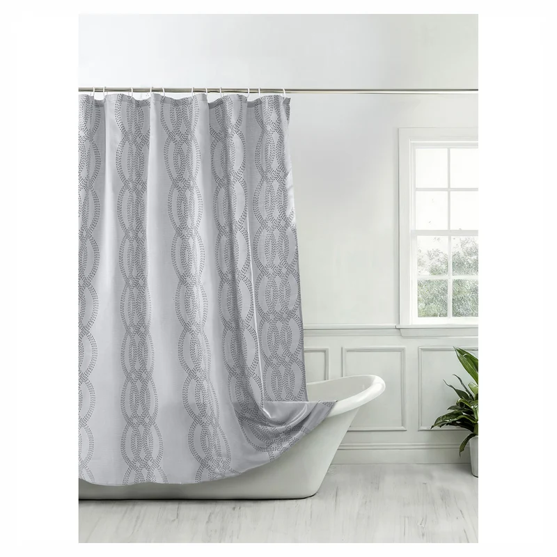 Rideau de douche en Jacqard gris pâle, 70" x 72"