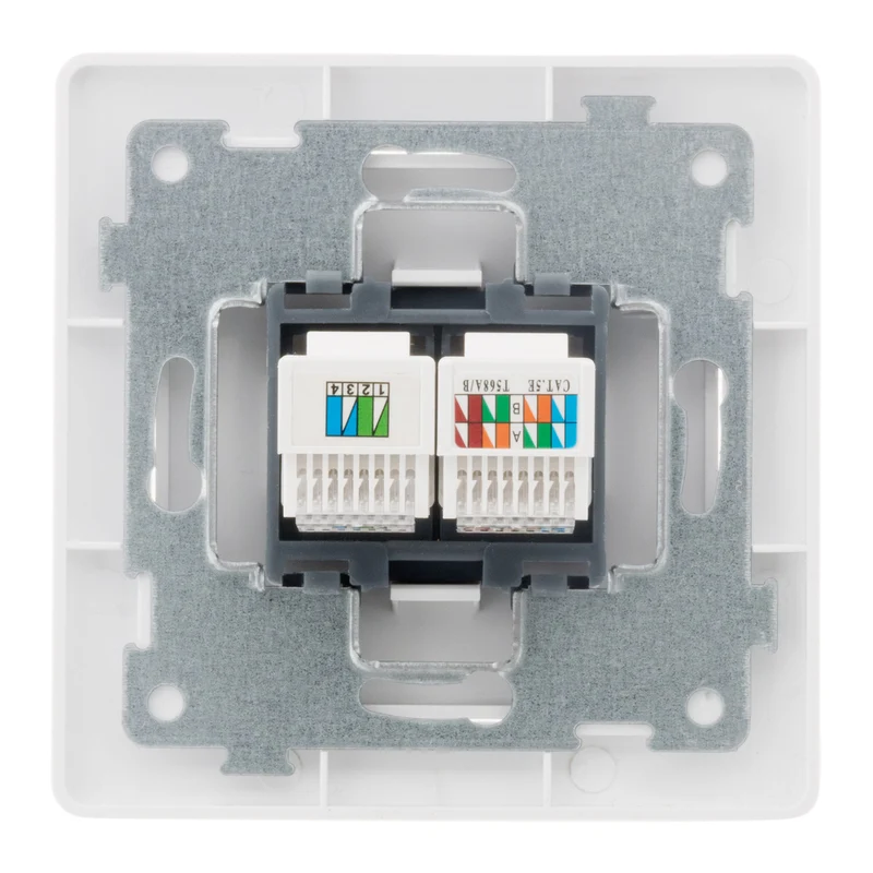 Prise téléphone RJ11+RJ45 encastrable - Blanc - Orys - Zenitech