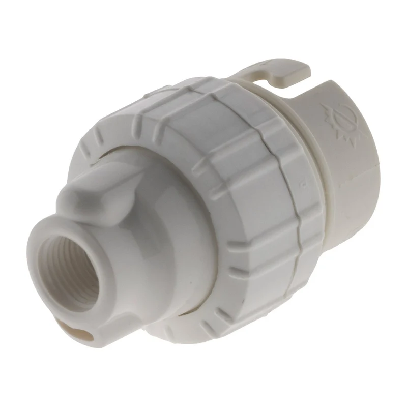 3 douilles B22 en nylon avec 1 bague - Blanc - Zenitech