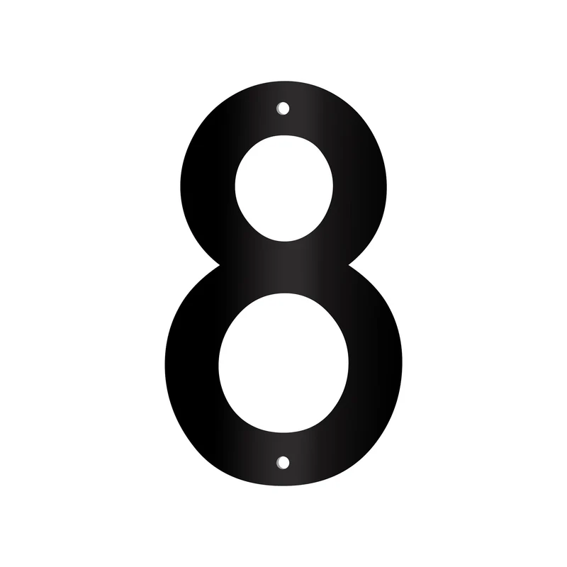 Chiffre percé de 5’’ en plexiglas, #8 (noir)