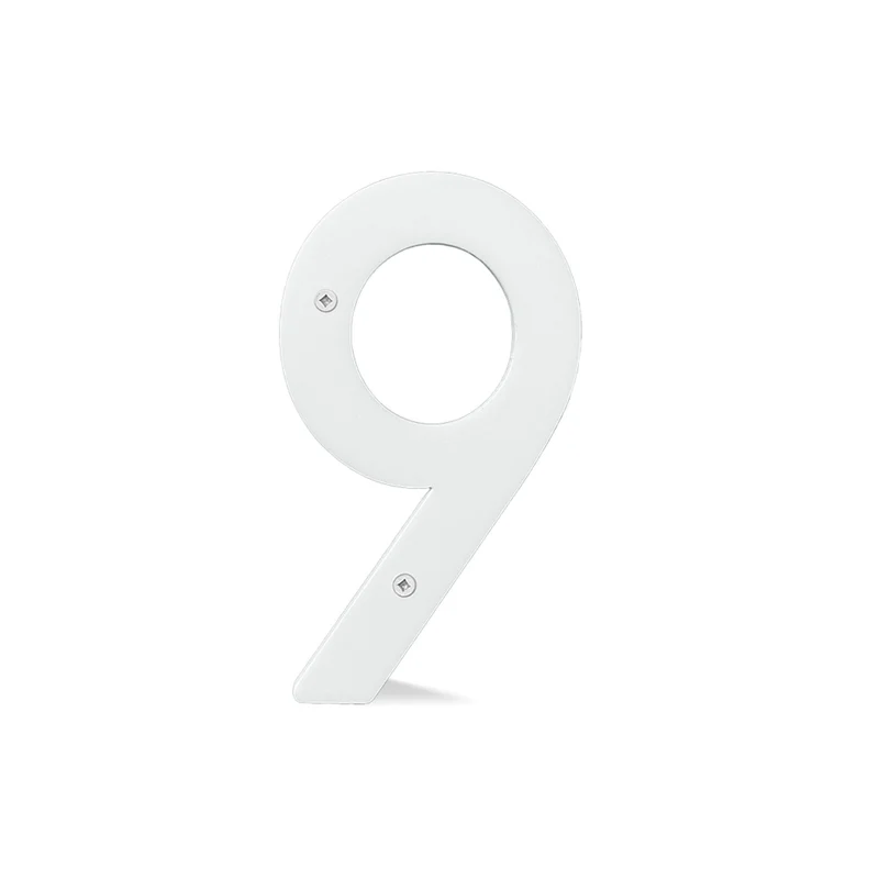 Chiffre percé de 5’’ en plexiglas, #9 (blanc)