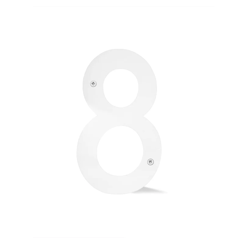 Chiffre percé de 5’’ en plexiglas, #8 (blanc)
