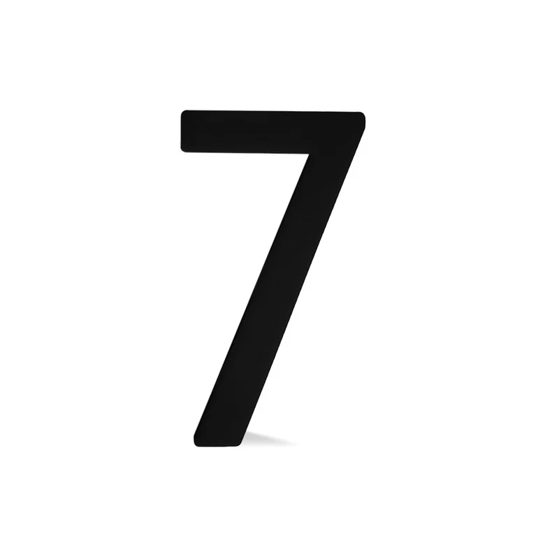Chiffre autocollant de 4’’ en plexiglas, #7 (noir)