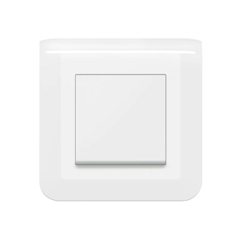 Bouton poussoir 6A à vis complet - Mosaic - blanc - Legrand