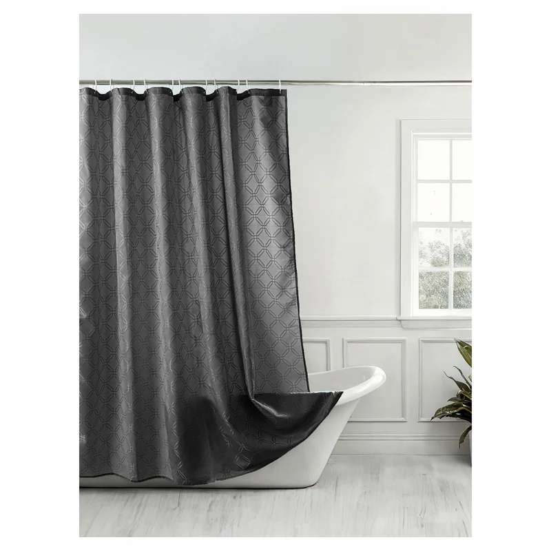 Rideau de douche en Jacqard gris charbon, 70" x 72"