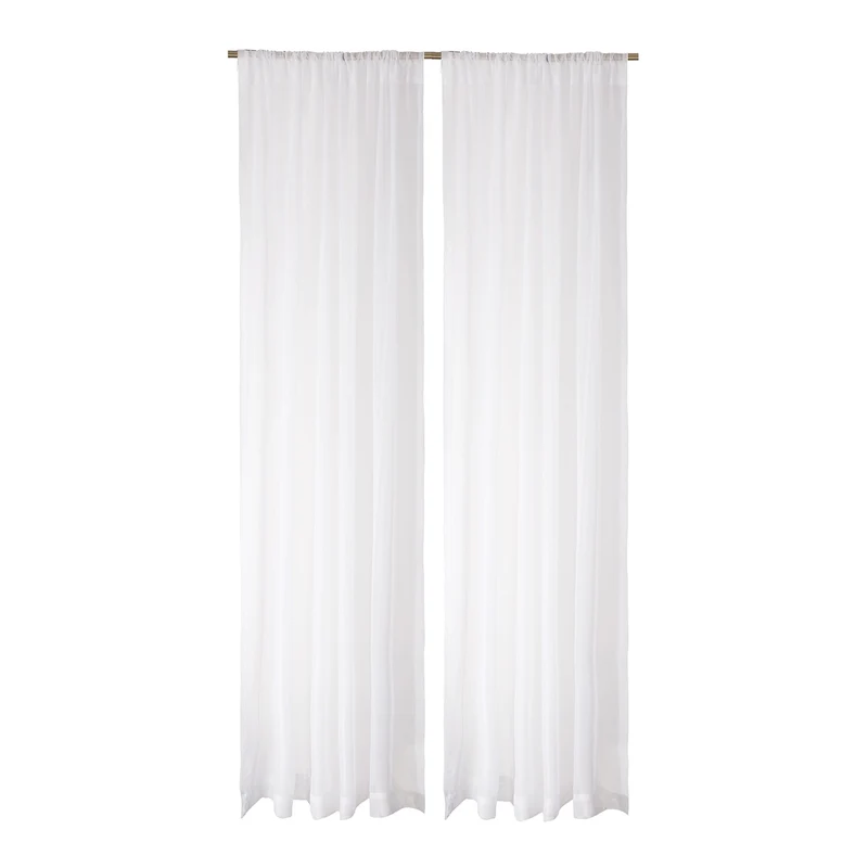Ensemble de 2 rideaux en voilage tissé, blanc (54" x 84")