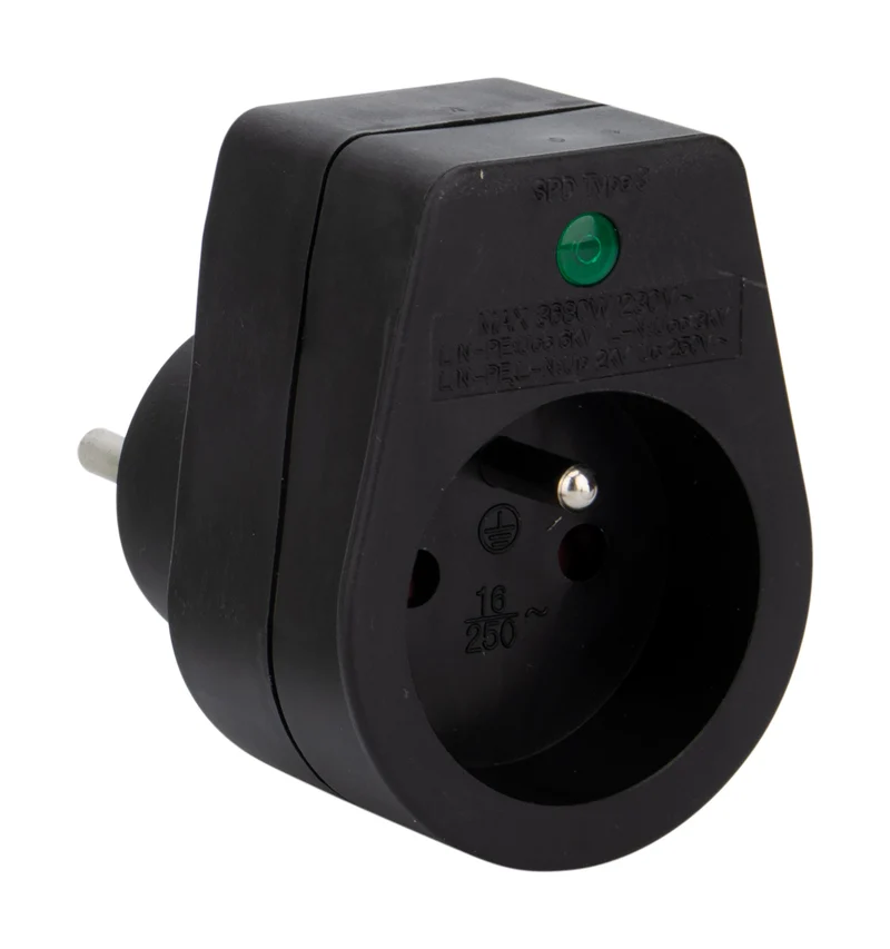 Parafoudre 1 prise simple - Noir - Zenitech