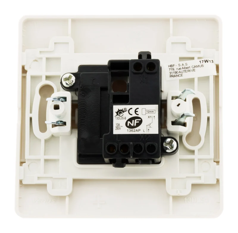 Bouton poussoir bornes auto - blanc - Venus - Zenitech