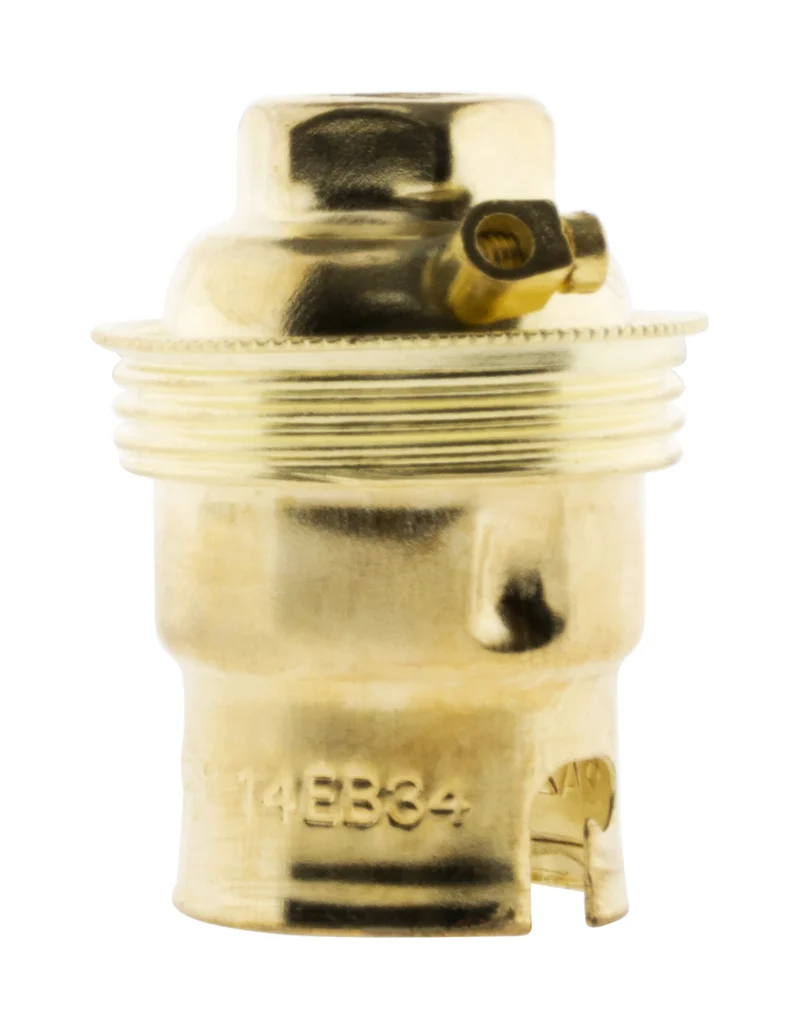 Douille B22 Acier laitonné simple bague borne de terre - Zenitech