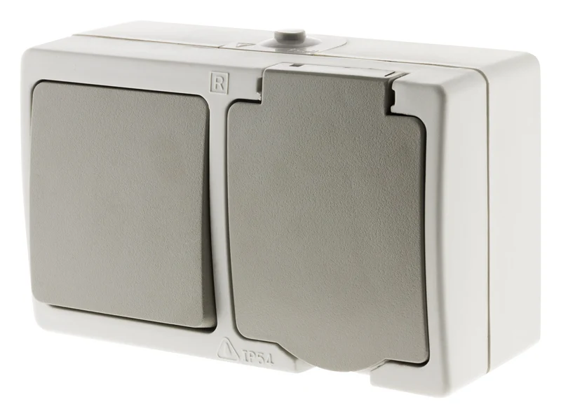 Appareillage mixte horizontal va-et-vient et prise 2P+T - Zenitech