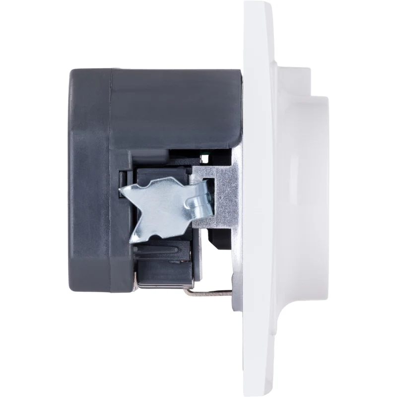 Prise Schuko + USB A encastrés + plaque de finition Kalya - Blanc - Zenitech