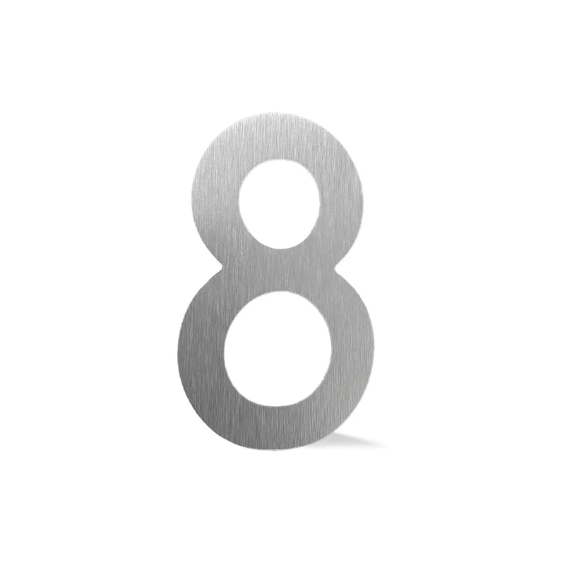 Chiffre autocollant de 4’’ en ABS, #8 (aluminium)
