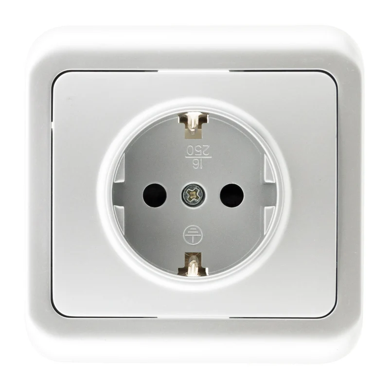 Prise encastrable Schuko Antaria - 10/16A - blanc - Zenitech