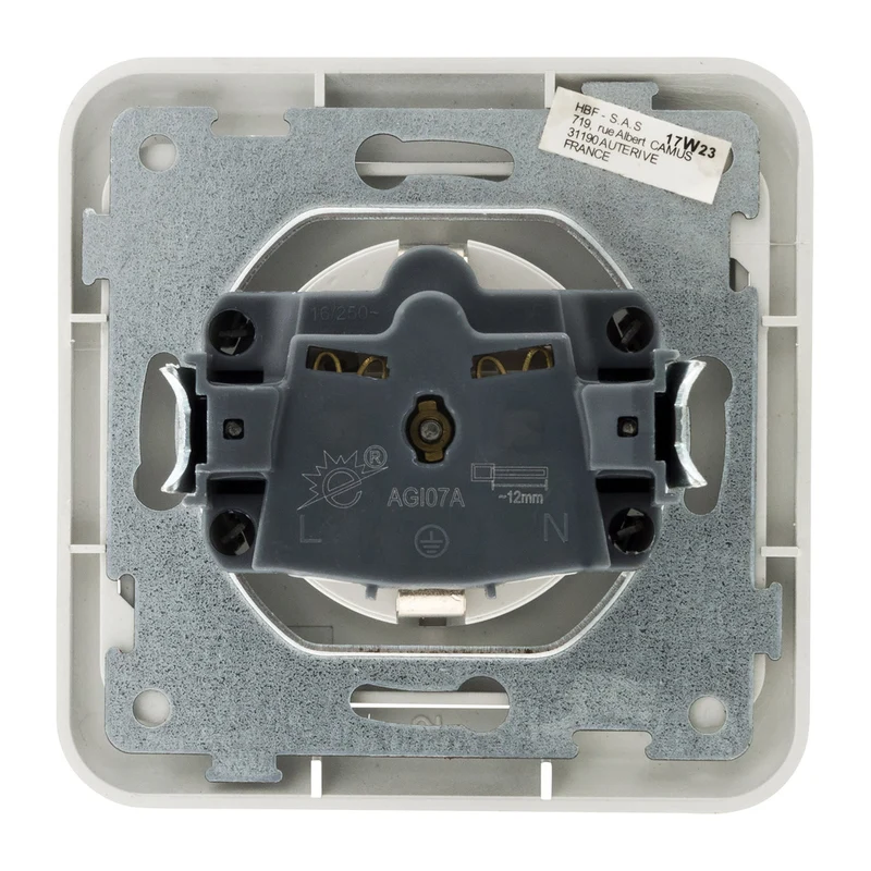 Prise encastrable Schuko Antaria - 10/16A - blanc - Zenitech
