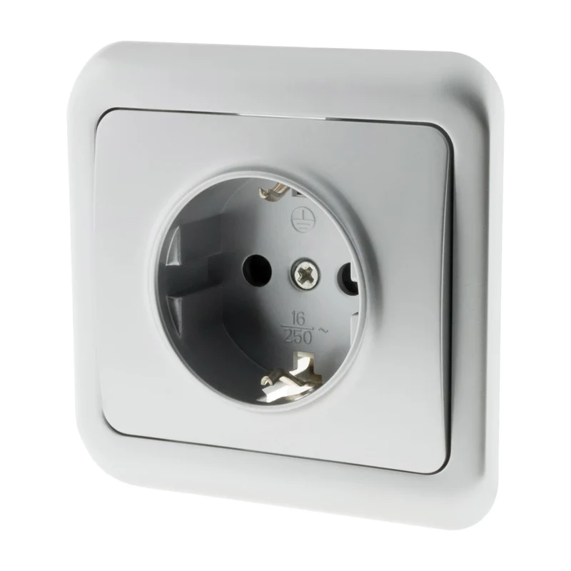 Prise encastrable Schuko Antaria - 10/16A - blanc - Zenitech