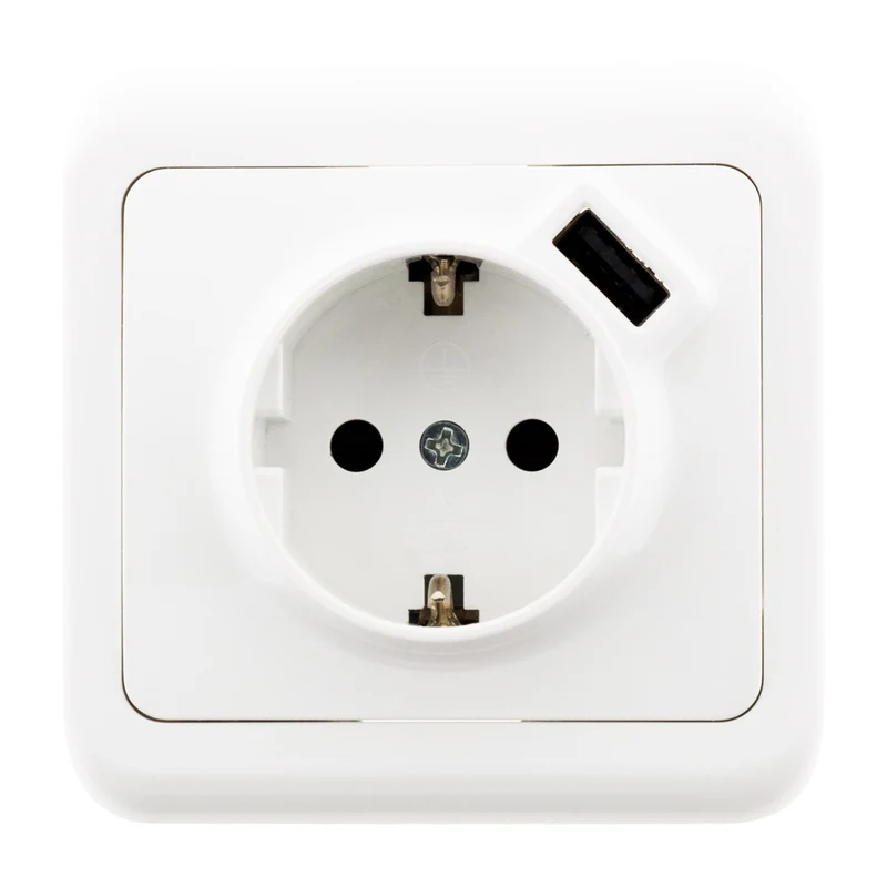Prise encastrée Schuko 16A + USB A - Antaria - Zenitech