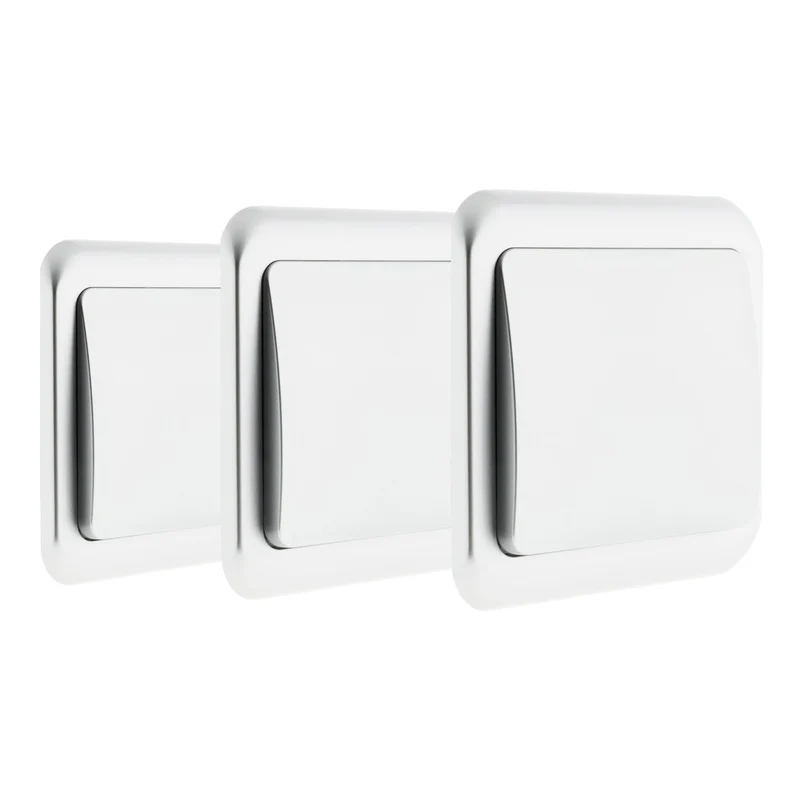 Lot de 3 interrupteurs simples 10A - Zenitech
