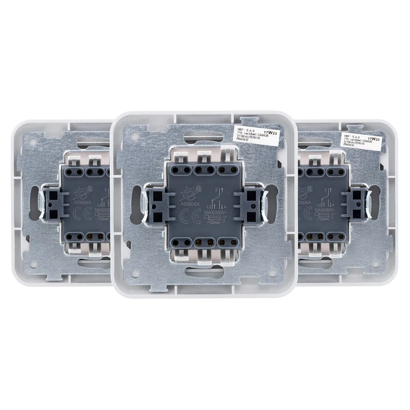 Lot de 3 interrupteurs simples 10A - Zenitech