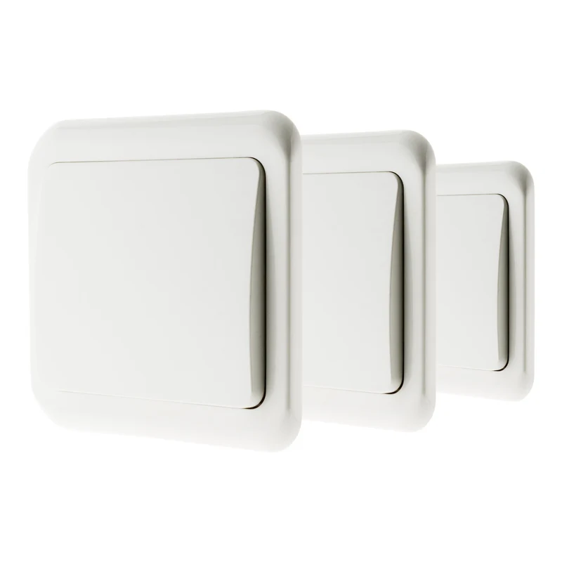 Lot de 3 interrupteurs simples 10A - Zenitech