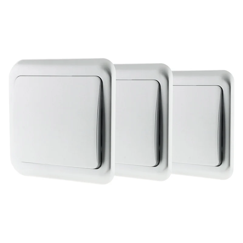 Lot de 3 interrupteurs simples 10A - Zenitech