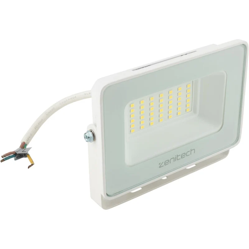 Projecteur LED de chantier étanche - 30W 3000lm IP65 6500K - Blanc - Zenitech
