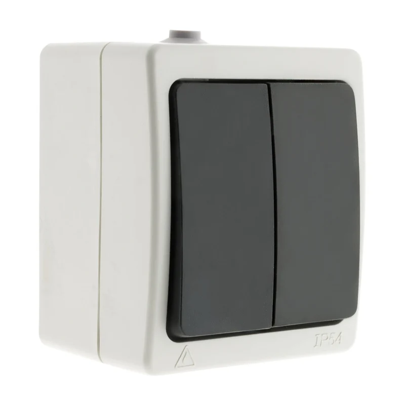 Double interrupteur va et vient 10A IP54 - noir - Aquae - Zenitech