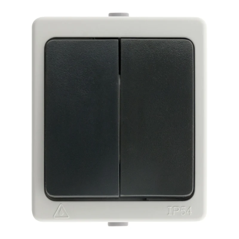 Double interrupteur va et vient 10A IP54 - noir - Aquae - Zenitech