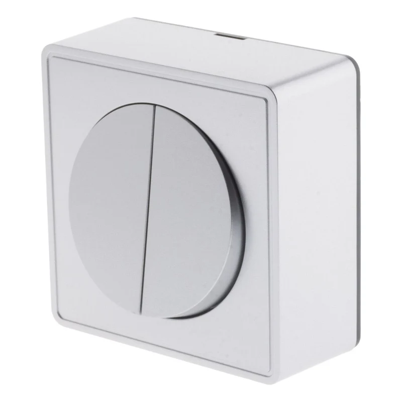 Interrupteur double complet va et vient 10A en saillie Silver - Vulco - Zenitech