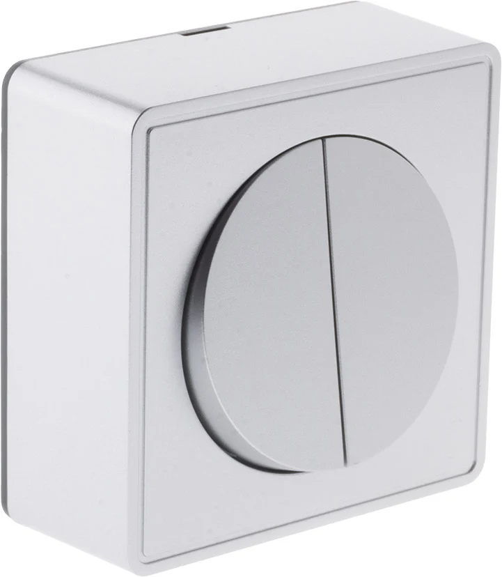 Interrupteur double complet va et vient 10A en saillie Silver - Vulco - Zenitech