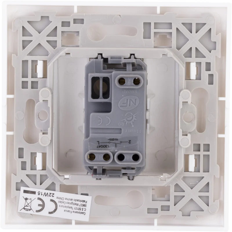 Bouton poussoir encastré + plaque de finition Kalya - Blanc - Zenitech